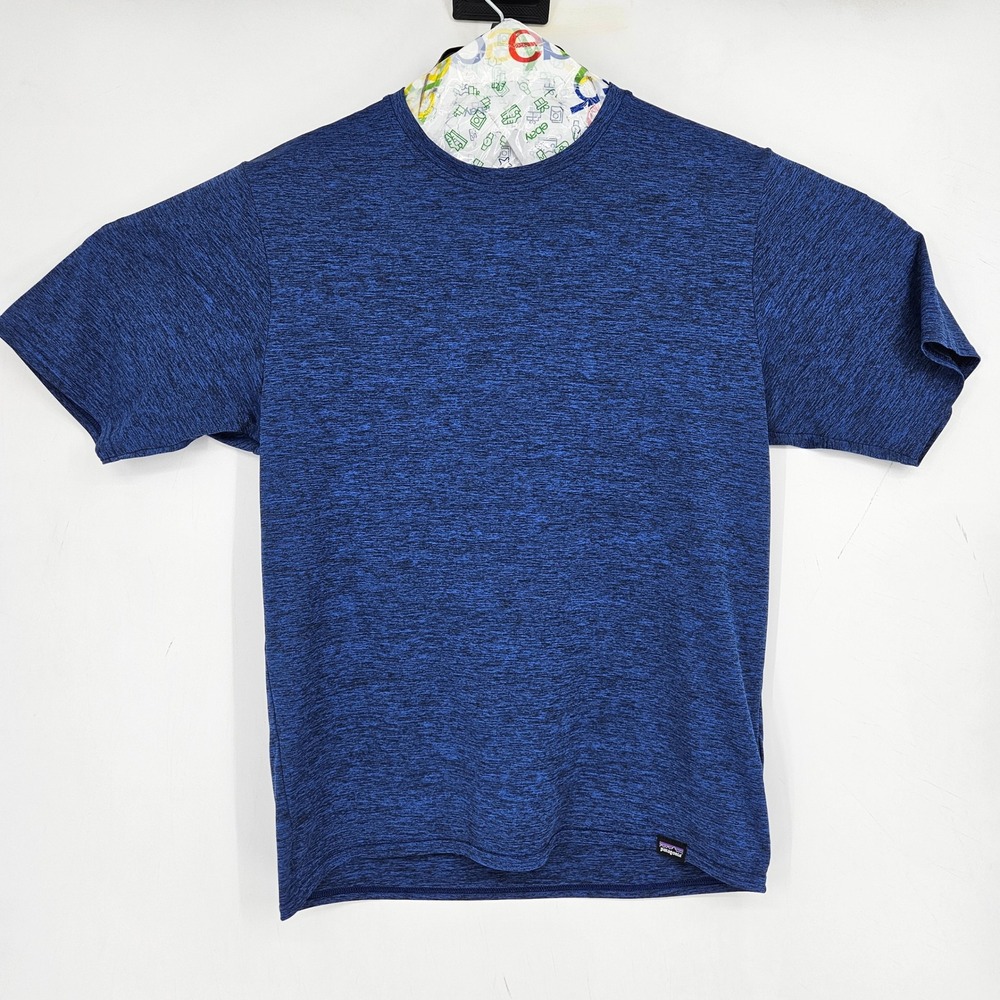 Patagonia Shirt Mens Small Capilene Lightweight Blue Base Layer Short Sleeve